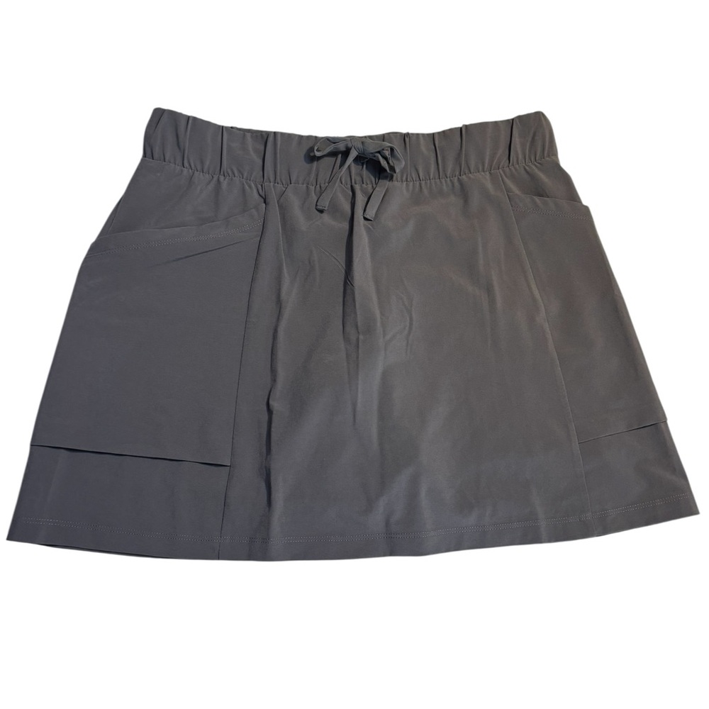SALE! All in Motion Athletic Skort S Grey Drawstring Waist Side Pockets Stretchy